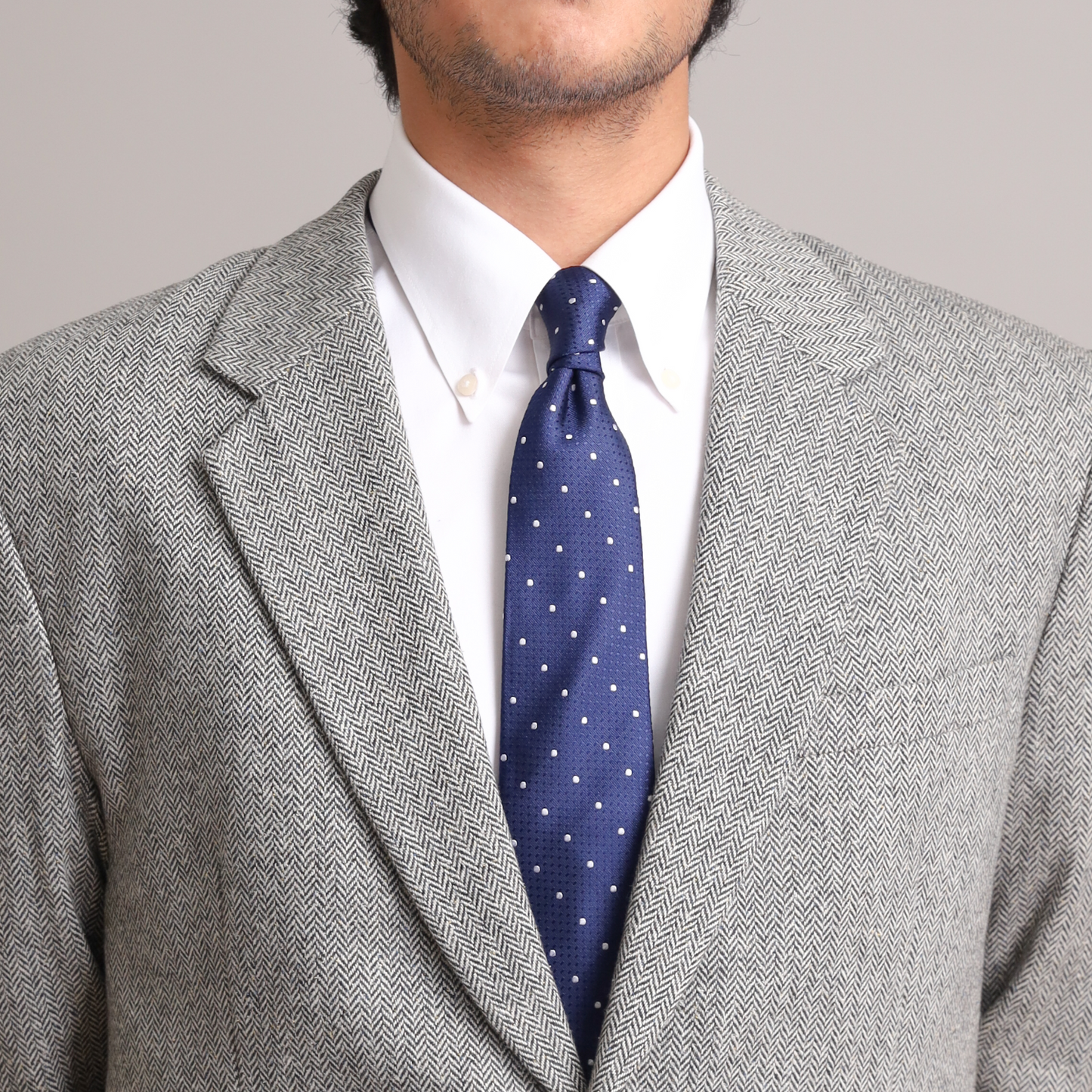 Blue Polkadot Silk Necktie
