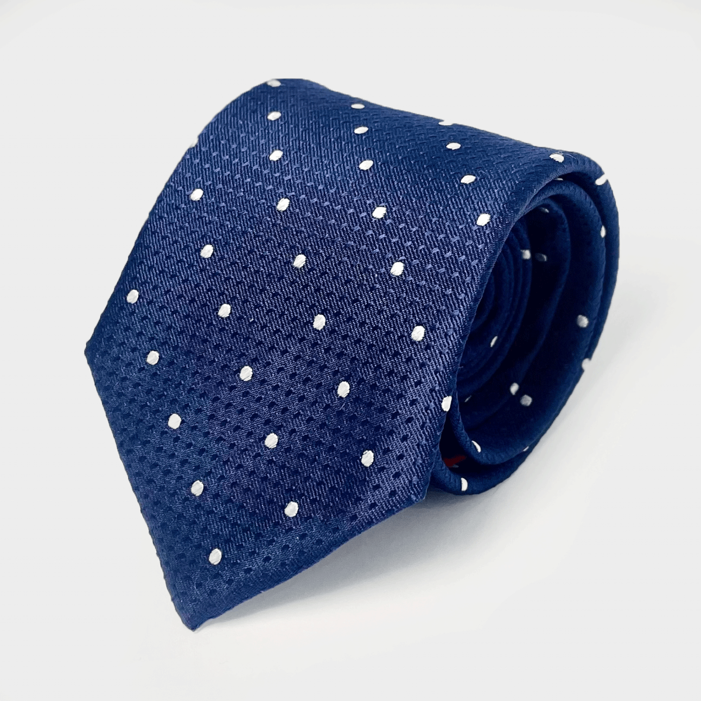 Blue Polkadot Silk Necktie