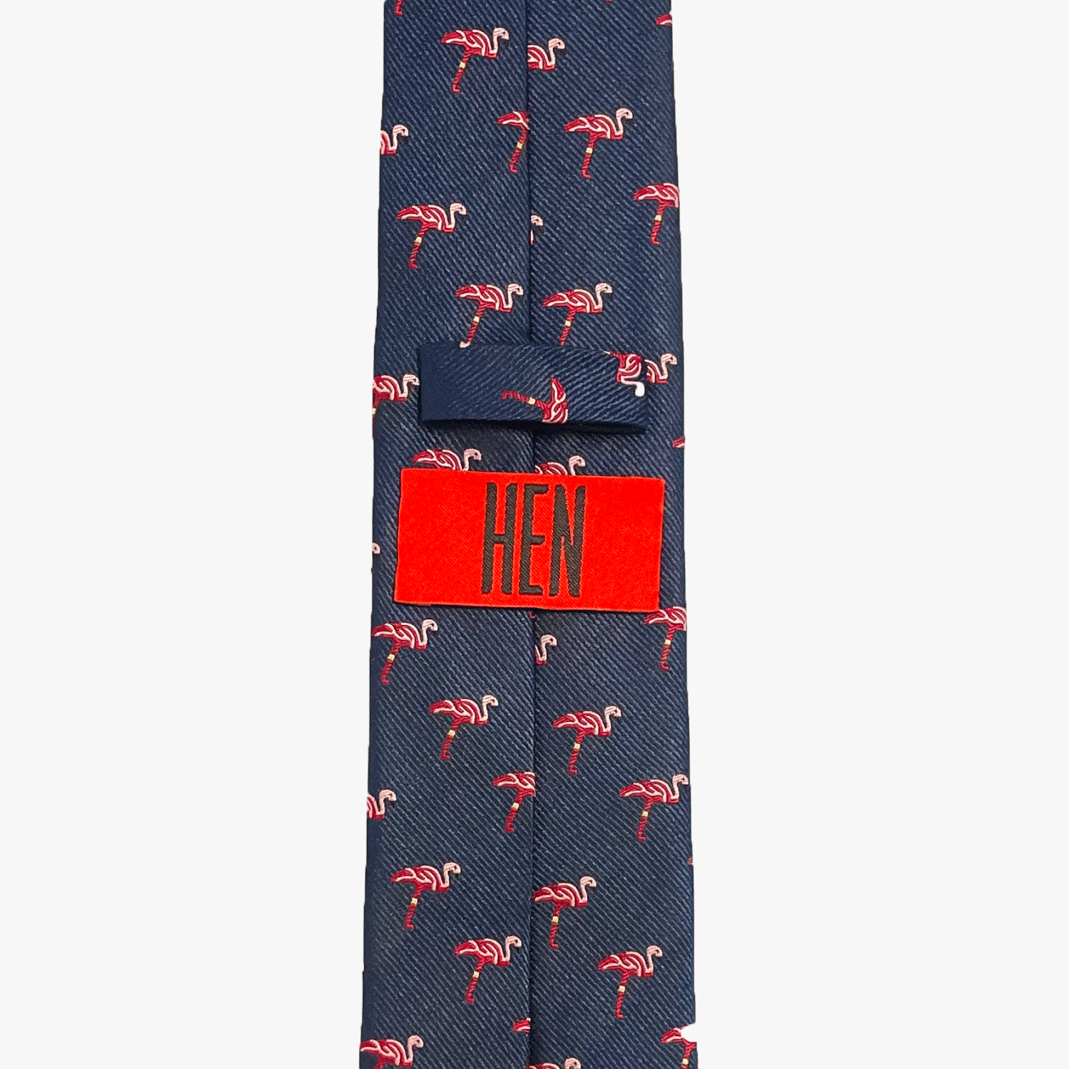 Pink Flamingo Blue Silk Necktie