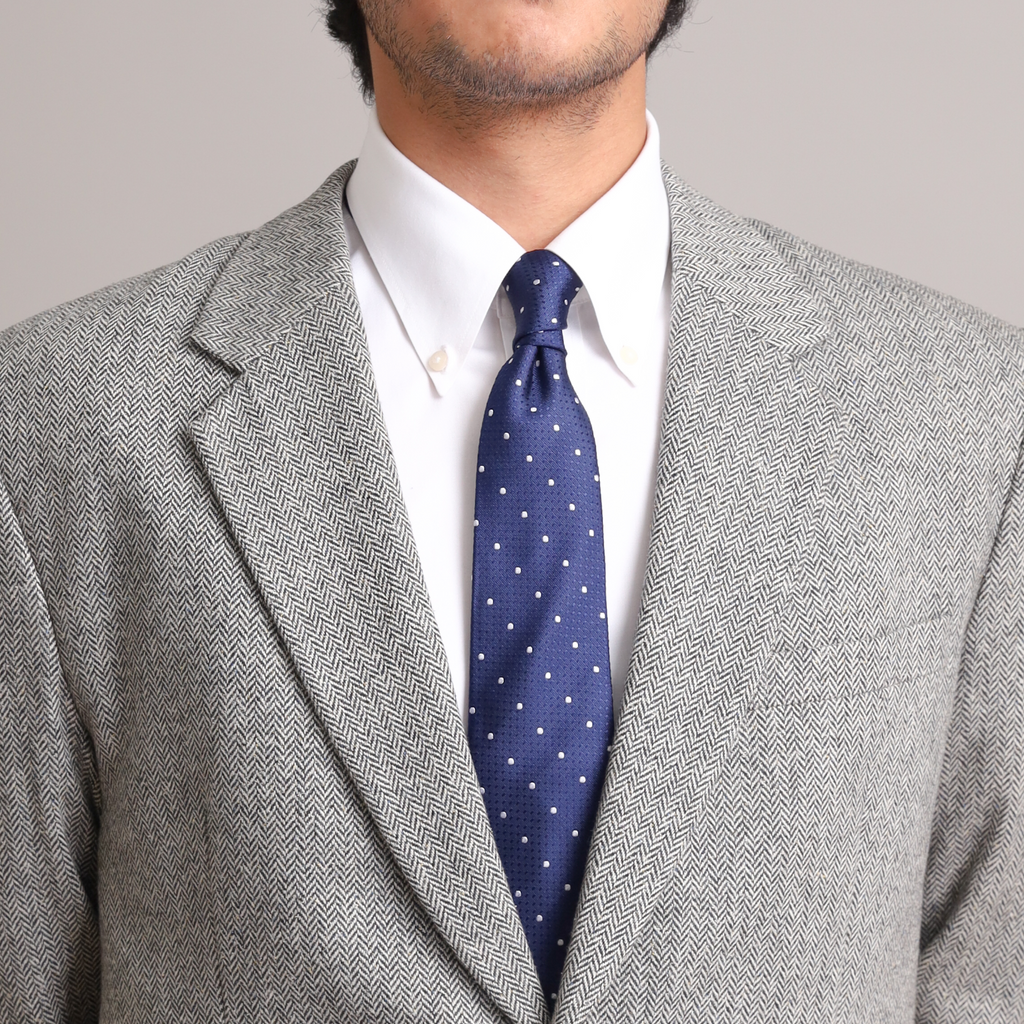 Blue Polkadot Silk Necktie