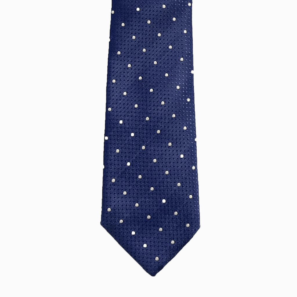 Blue Polkadot Silk Necktie