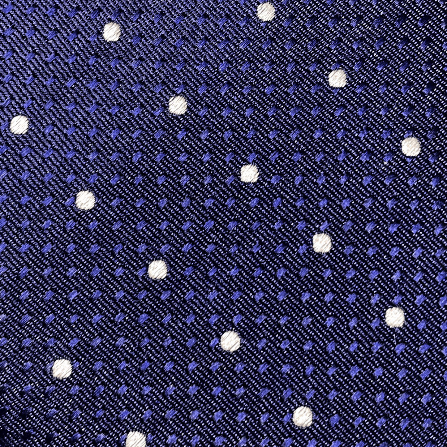 Blue Polkadot Silk Necktie