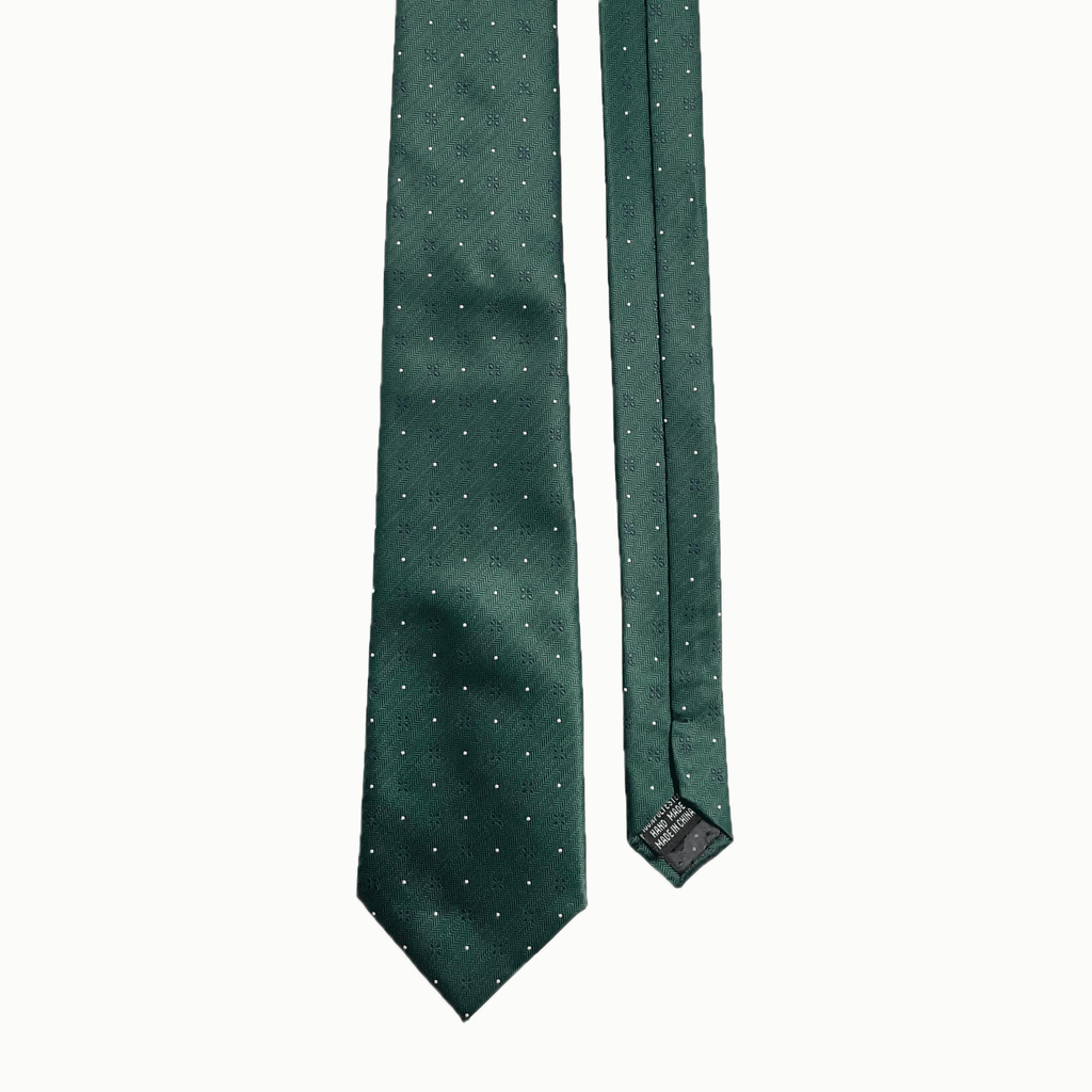 Green Polkadot Necktie